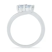 Womens 2MM / CT. T.W. Natural White Diamond 10K Gold Bypass Band