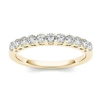 Womens 2MM / CT. T.W. Natural White Diamond 10K Gold Wedding Band