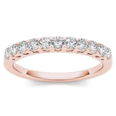 Womens 2MM / CT. T.W. Natural White Diamond 10K Gold Wedding Band