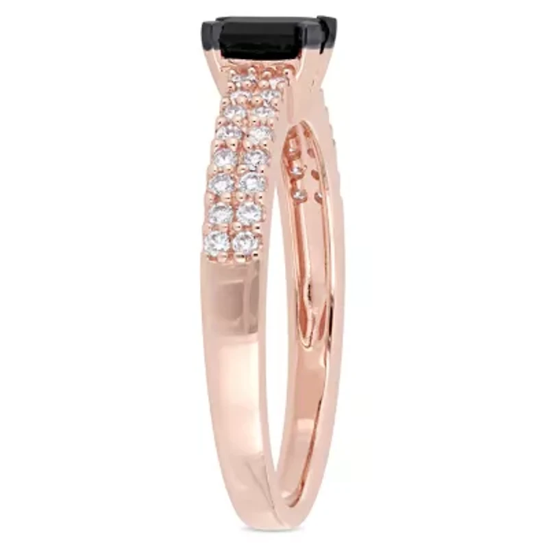 Midnight Black Womens 3/4 CT. T.W. Natural Diamond 14K Rose Gold Engagement Ring