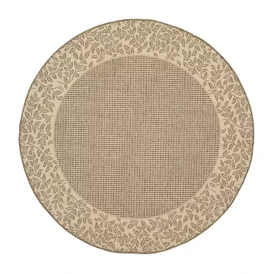 Safavieh Courtyard Collection Chad Oriental Indoor/Outdoor Round Area Rug