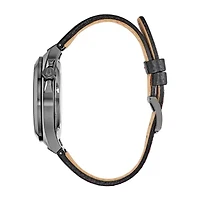 Bulova Maquina Mens Automatic Black Leather Strap Watch 98a237