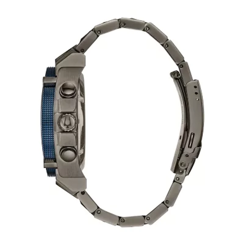 Bulova Precisionist Mens Gray Stainless Steel Bracelet Watch 98b343