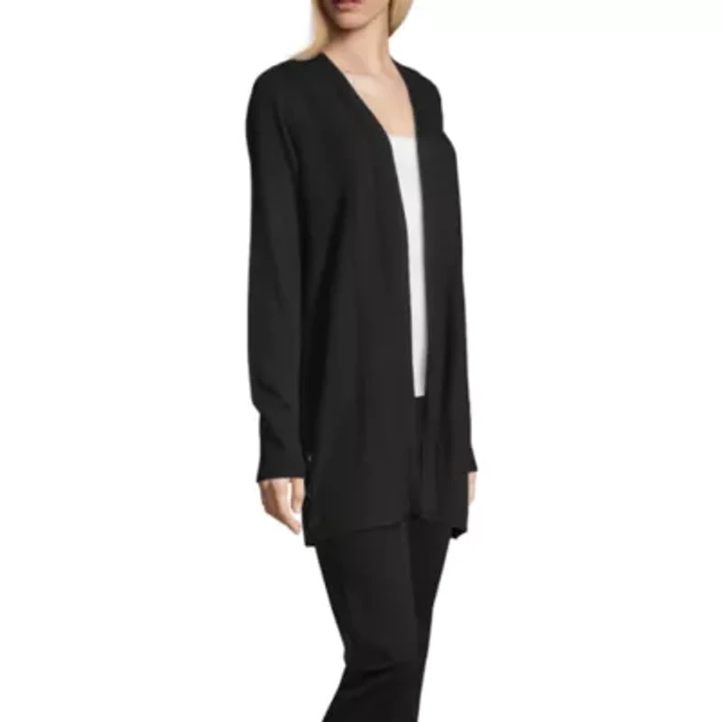 Worthington Womens Long Sleeve Open Front Cardigan