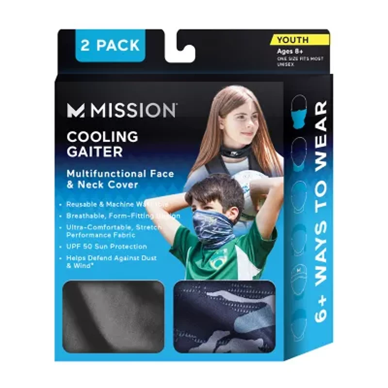 Mission Youth Cooling Neck Gaiter 2-Pack