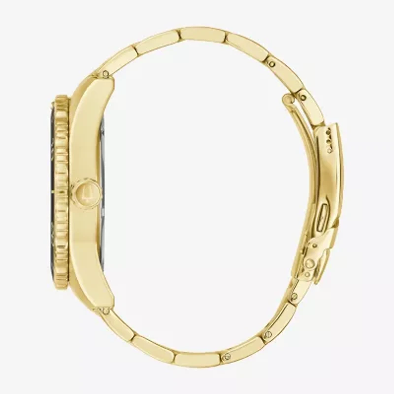 Bulova Mens Gold Tone Stainless Steel Bracelet Watch 98b375