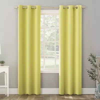 Sun Zero Riley Grommet Top Energy Saving Blackout Single Curtain Panel