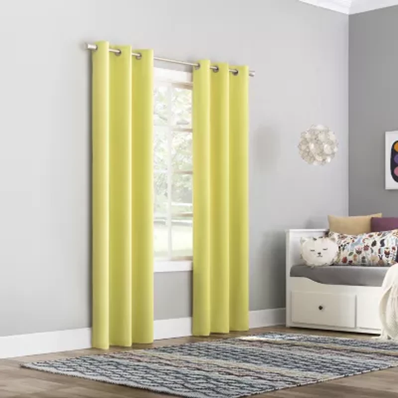 Sun Zero Riley Grommet Top Energy Saving Blackout Single Curtain Panel