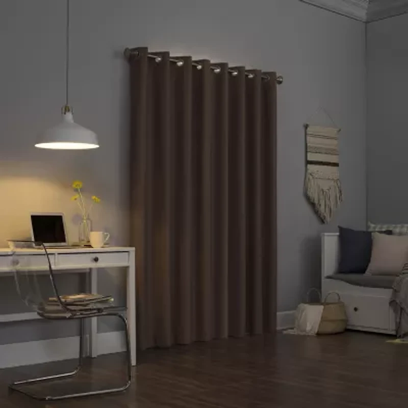 Sun Zero Duran Grommet Top Energy Saving 100% Blackout Single Curtain Panel