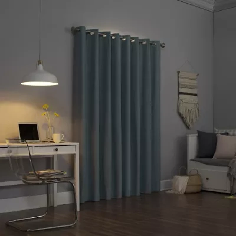 Sun Zero Duran Grommet Top Energy Saving 100% Blackout Single Curtain Panel