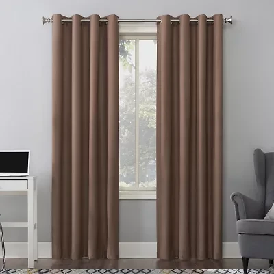 Sun Zero Duran Grommet Top Energy Saving 100% Blackout Single Curtain Panel