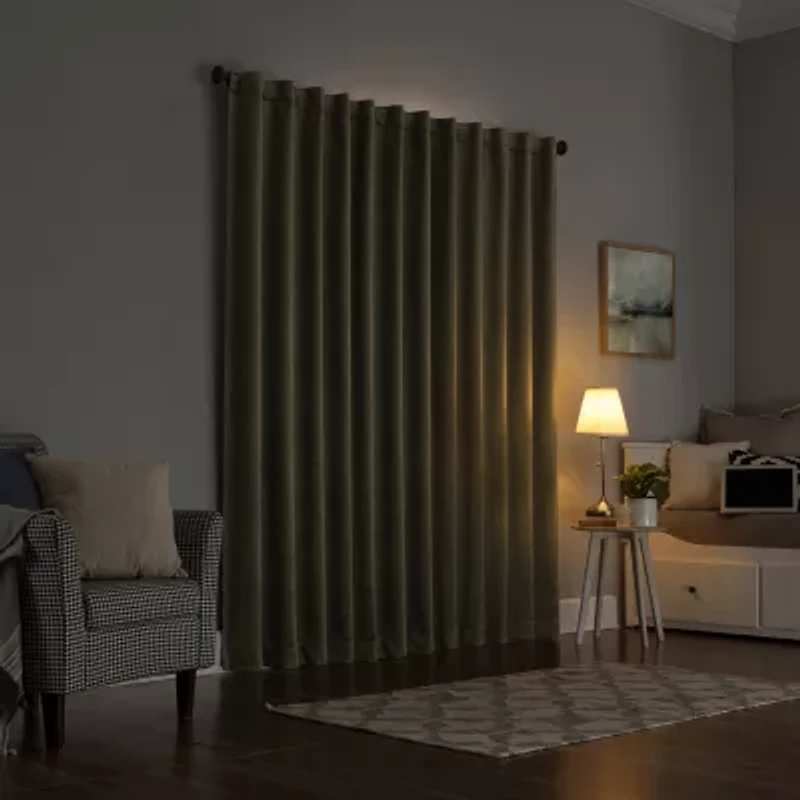 Sun Zero Amherst Velvet Thermal Extreme Back Tab Energy Saving 100% Blackout Single Curtain Panel