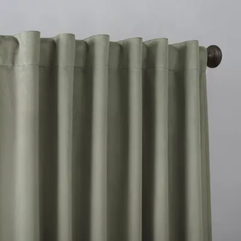 Sun Zero Amherst Velvet Thermal Extreme Back Tab Energy Saving 100% Blackout Single Curtain Panel