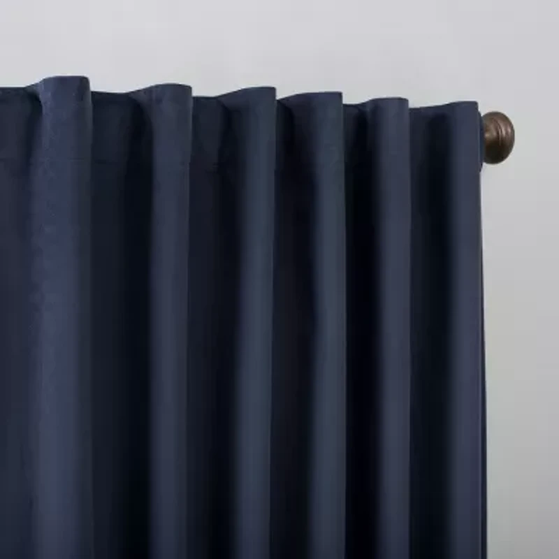 Sun Zero Amherst Velvet Thermal Extreme Back Tab Energy Saving 100% Blackout Single Curtain Panel