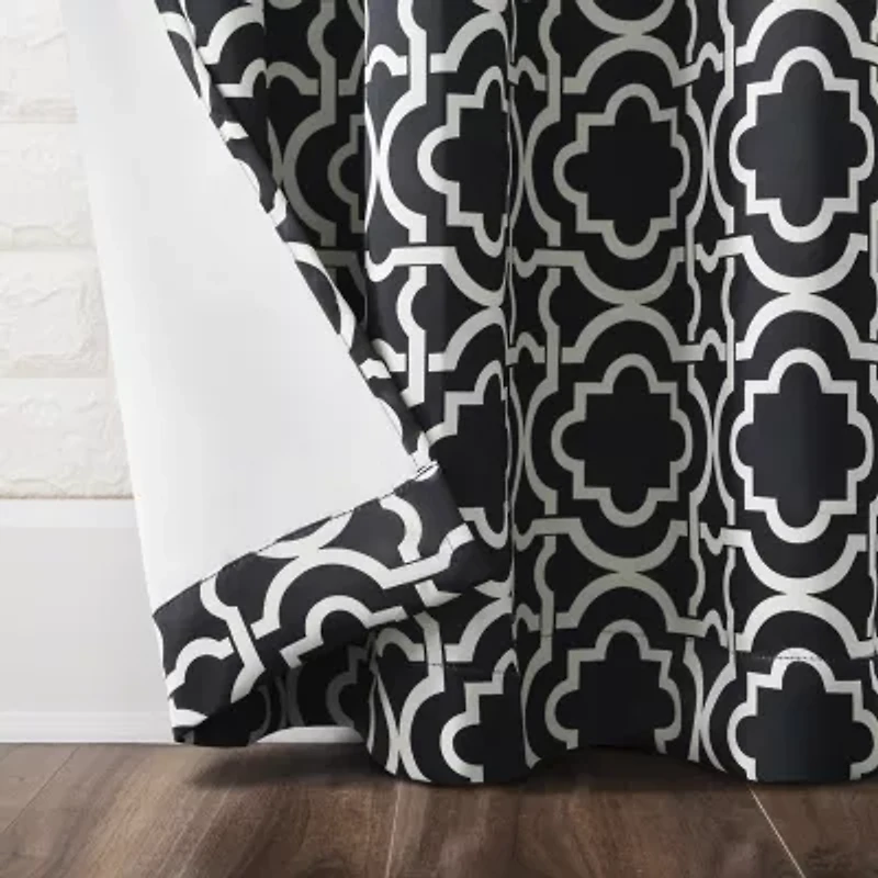 Sun Zero Barnett Trellis Grommet Top Energy Saving Blackout Single Curtain Panel