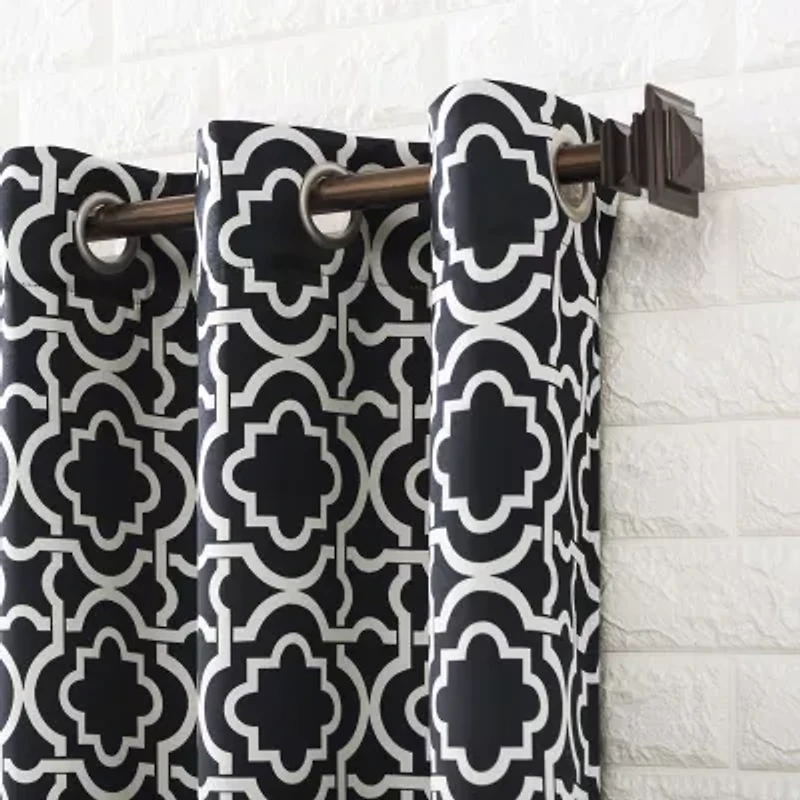 Sun Zero Barnett Trellis Grommet Top Energy Saving Blackout Single Curtain Panel