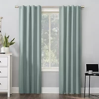 Sun Zero Cyrus Thermal Rod Pocket Back Tab Energy Saving 100% Blackout Single Curtain Panel