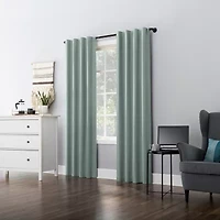 Sun Zero Cyrus Thermal Rod Pocket Back Tab Energy Saving 100% Blackout Single Curtain Panel