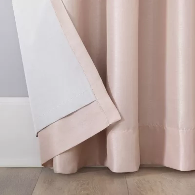 Sun Zero Evelina Faux Dupioni Silk Thermal Extreme Back Tab Energy Saving 100% Blackout Single Curtain Panel