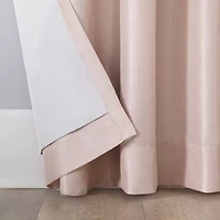 Sun Zero Evelina Faux Dupioni Silk Thermal Extreme Back Tab Energy Saving 100% Blackout Single Curtain Panel