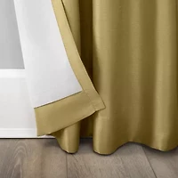Sun Zero Evelina Faux Dupioni Silk Thermal Extreme Back Tab Energy Saving 100% Blackout Single Curtain Panel
