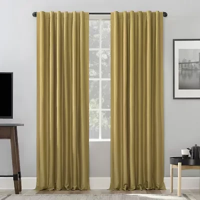 Sun Zero Evelina Faux Dupioni Silk Thermal Extreme Back Tab Energy Saving 100% Blackout Single Curtain Panel
