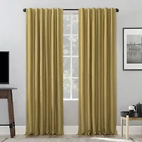 Sun Zero Evelina Faux Dupioni Silk Thermal Extreme Back Tab Energy Saving 100% Blackout Single Curtain Panel