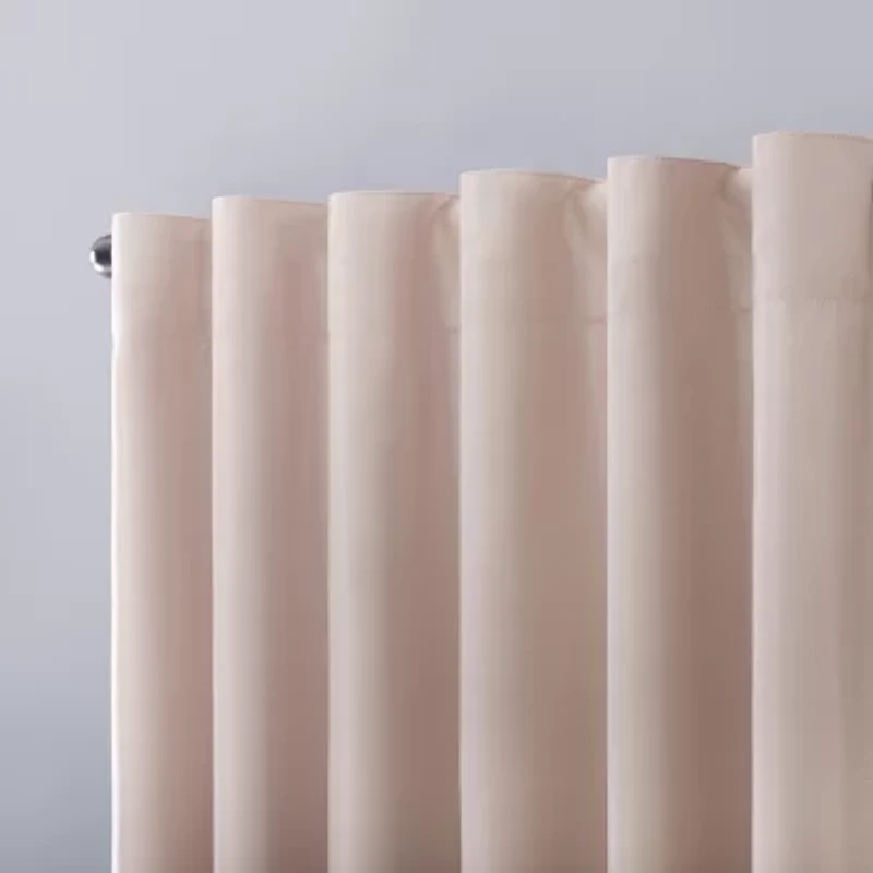 Sun Zero Evelina Faux Dupioni Silk Thermal Extreme Back Tab Energy Saving 100% Blackout Single Curtain Panel