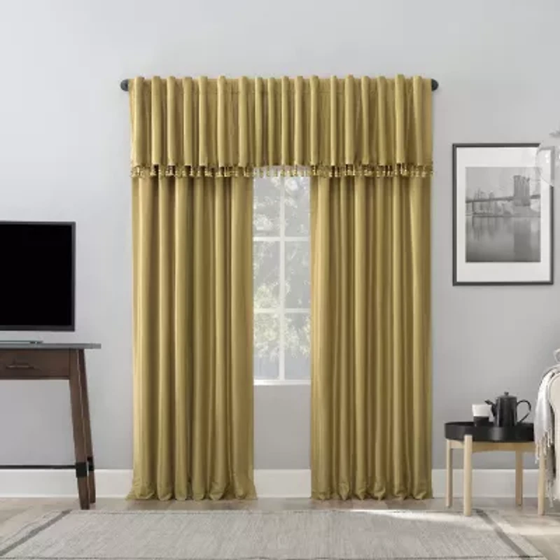 Sun Zero Evelina Faux Dupioni Silk Thermal Extreme Back Tab Energy Saving 100% Blackout Single Curtain Panel