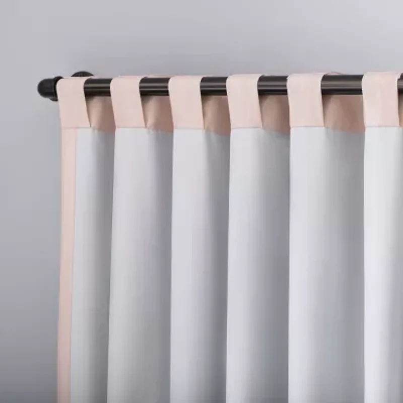 Sun Zero Evelina Faux Dupioni Silk Thermal Extreme Back Tab Energy Saving 100% Blackout Single Curtain Panel