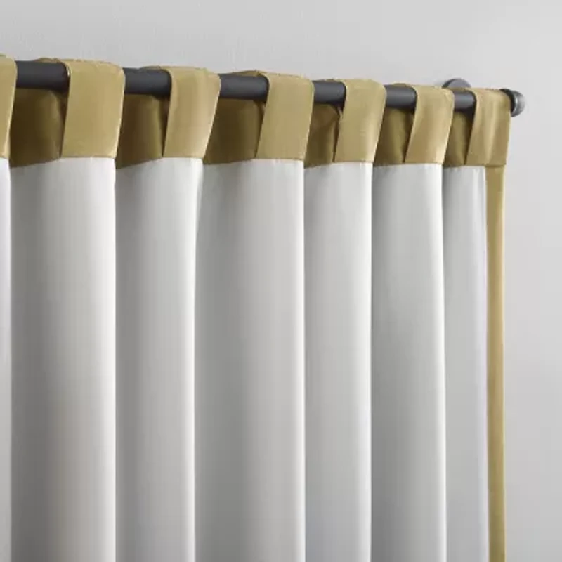 Sun Zero Evelina Faux Dupioni Silk Thermal Extreme Back Tab Energy Saving 100% Blackout Single Curtain Panel