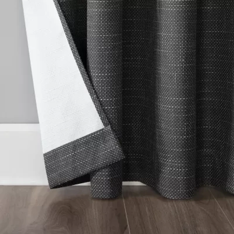 Sun Zero Kline Burlap Weave Thermal Extreme Grommet Top Energy Saving 100% Blackout Single Curtain Panel