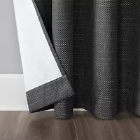 Sun Zero Kline Burlap Weave Thermal Extreme Grommet Top Energy Saving 100% Blackout Single Curtain Panel