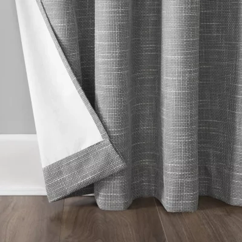 Sun Zero Kline Burlap Weave Thermal Extreme Grommet Top Energy Saving 100% Blackout Single Curtain Panel