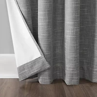 Sun Zero Kline Burlap Weave Thermal Extreme Grommet Top Energy Saving 100% Blackout Single Curtain Panel