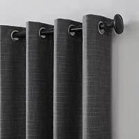 Sun Zero Kline Burlap Weave Thermal Extreme Grommet Top Energy Saving 100% Blackout Single Curtain Panel