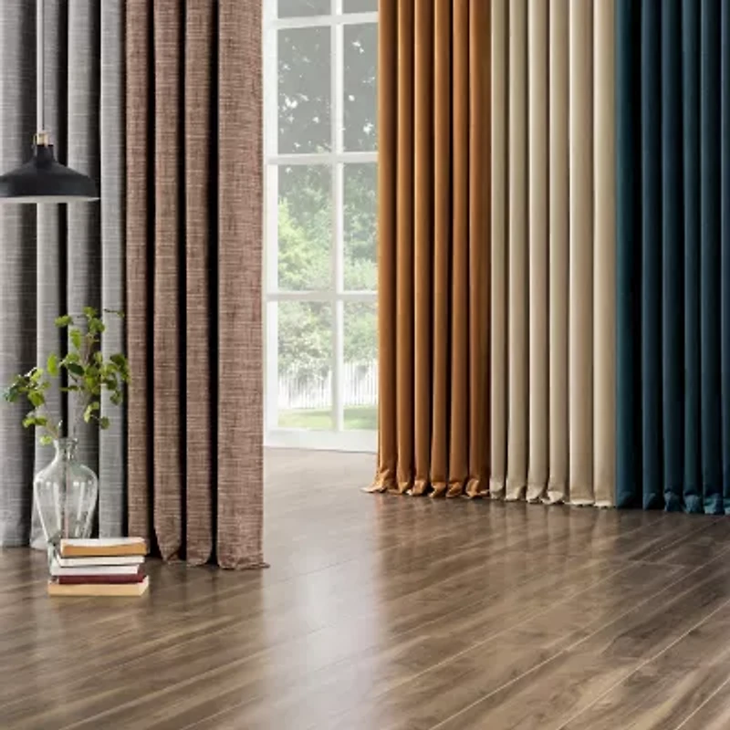 Sun Zero Kline Burlap Weave Thermal Extreme Grommet Top Energy Saving 100% Blackout Single Curtain Panel