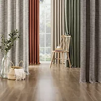 Sun Zero Kline Burlap Weave Thermal Extreme Grommet Top Energy Saving 100% Blackout Single Curtain Panel