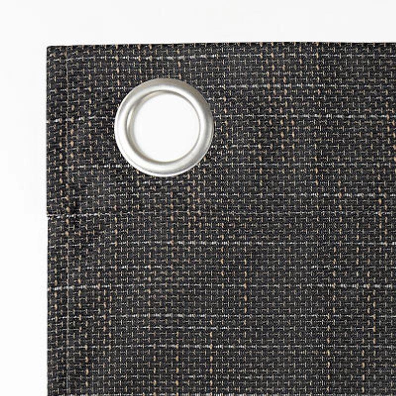 Sun Zero Kline Burlap Weave Thermal Extreme Grommet Top Energy Saving 100% Blackout Single Curtain Panel