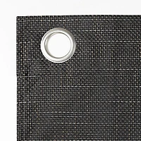 Sun Zero Kline Burlap Weave Thermal Extreme Grommet Top Energy Saving 100% Blackout Single Curtain Panel