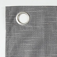 Sun Zero Kline Burlap Weave Thermal Extreme Grommet Top Energy Saving 100% Blackout Single Curtain Panel