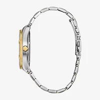 Citizen Mens Two Tone Stainless Steel Leather Bracelet Watch Bm7644-51e