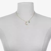 Bijoux Bar Delicates Gold Tone Womens Glass Moon Star 16 Inch Pendant Necklace