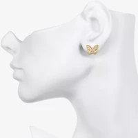 Bijoux Bar Delicates Gold Tone 12.6mm Butterfly Stud Earrings