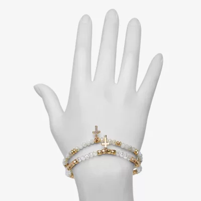 Bijoux Bar Delicates Gold Tone Womens 2-pc. Bracelet Set