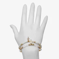Bijoux Bar Delicates Gold Tone Womens 2-pc. Bracelet Set