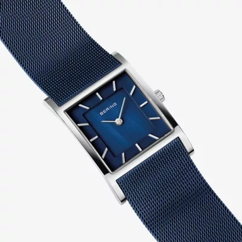 Bering Womens Blue Stainless Steel Bracelet Watch 10426-307-S