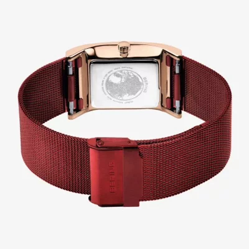Bering Womens Red Stainless Steel Bracelet Watch 10426-363-S