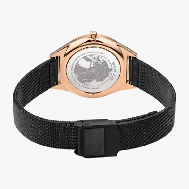 Bering Womens Black Stainless Steel Bracelet Watch 17031-166