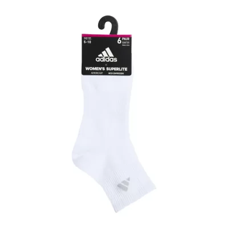 adidas Superlite Womens Multi-Pack 6 Pair Quarter Ankle Socks